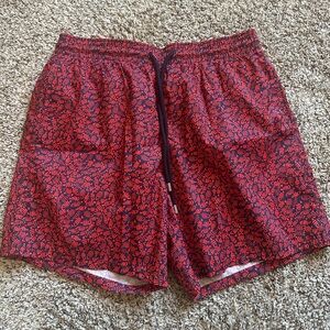 Vilebrequin Men’s Swimsuit | Size: XL | Navy & Red | 6.5” Inseam
